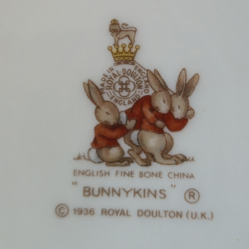Royal Doulton Bunnykins Bowls Set 2 Vintage Fine Bone China English Kids 1980s - Picture 9 of 16